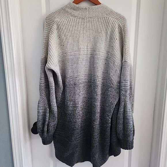 Athleta Lucca Wool Cashmere Ombré Chunky Knit Cardigan Open Sweater Size Medium - Picture 3 of 7